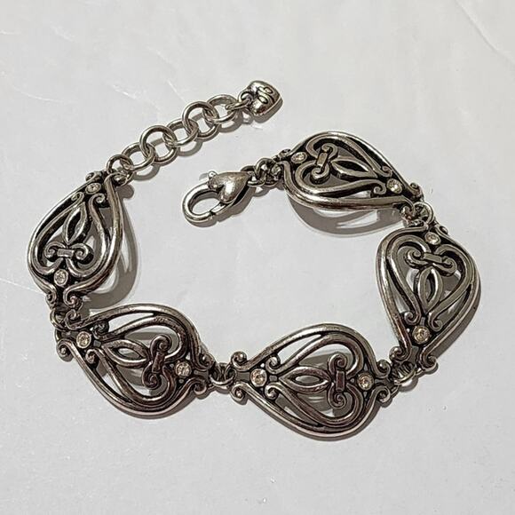Brighton‎ crystal jewelery heart cross silver plated bracelet - Picture 2 of 7